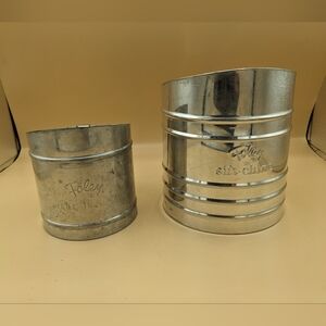 Vintage Foley Sifter Metal Single Mesh Screen Sifter Set Of 2 Working Farm Decor